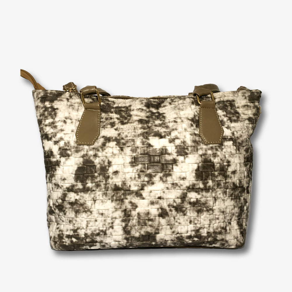 Woven Leather Tote Bag – Tie-Dye Edition